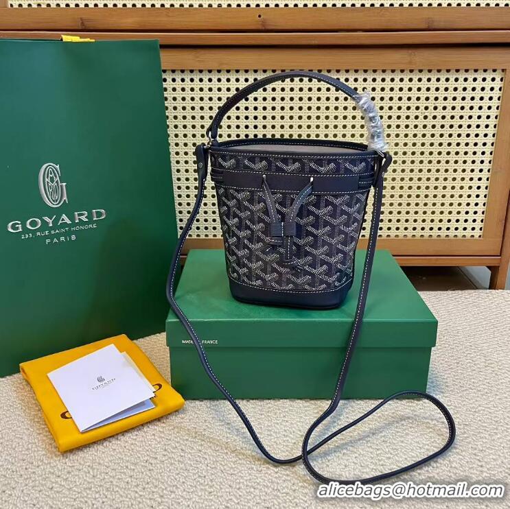 Well Crafted Goyard Original Petit Flot Mini Bucket Bag G8716 Navy Blue