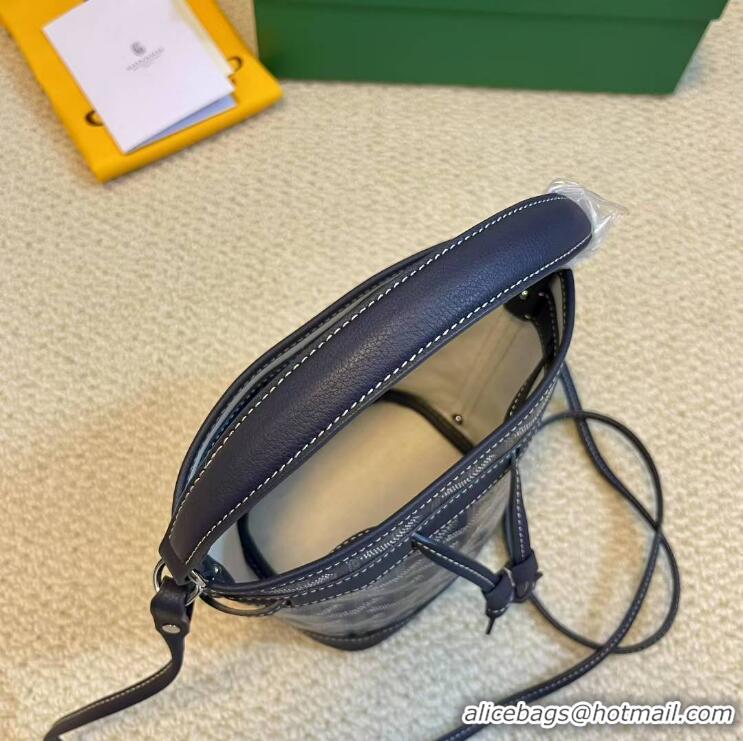 Well Crafted Goyard Original Petit Flot Mini Bucket Bag G8716 Navy Blue