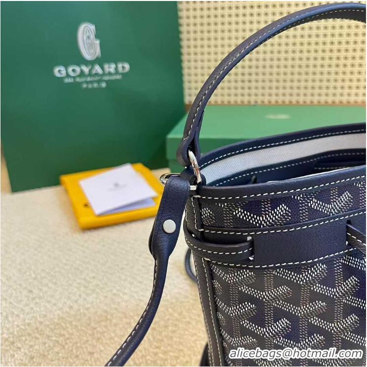 Well Crafted Goyard Original Petit Flot Mini Bucket Bag G8716 Navy Blue