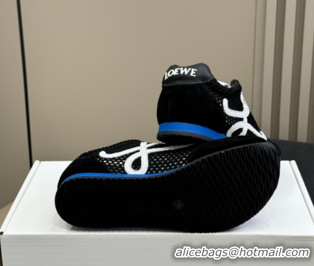 Top Grade Loewe Ballet Runner 2.0 Sneakers in Mesh and Suede Black/White 50605077