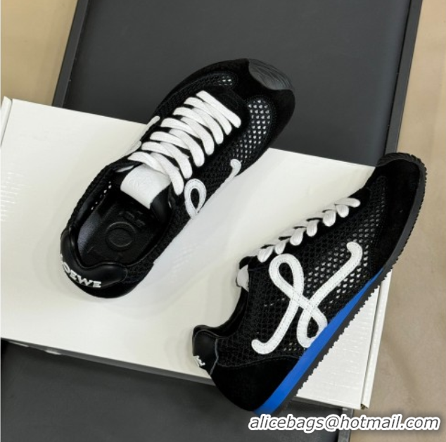 Top Grade Loewe Ballet Runner 2.0 Sneakers in Mesh and Suede Black/White 50605077