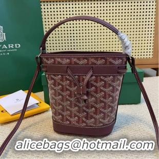 Popular Style Goyard Original Petit Flot Mini Bucket Bag G8716 Burgundy