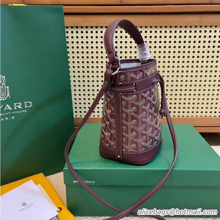 Popular Style Goyard Original Petit Flot Mini Bucket Bag G8716 Burgundy
