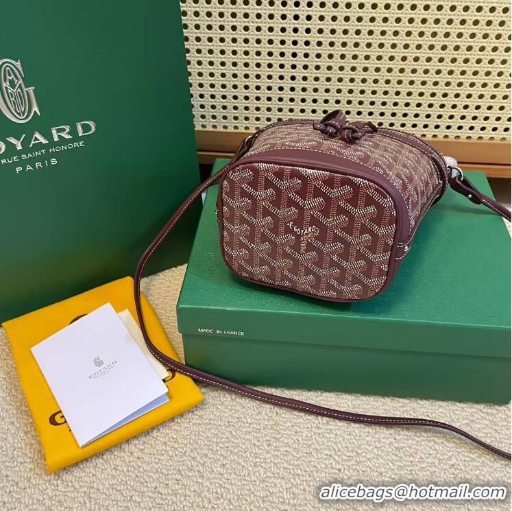 Popular Style Goyard Original Petit Flot Mini Bucket Bag G8716 Burgundy