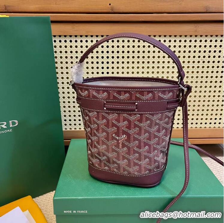 Popular Style Goyard Original Petit Flot Mini Bucket Bag G8716 Burgundy