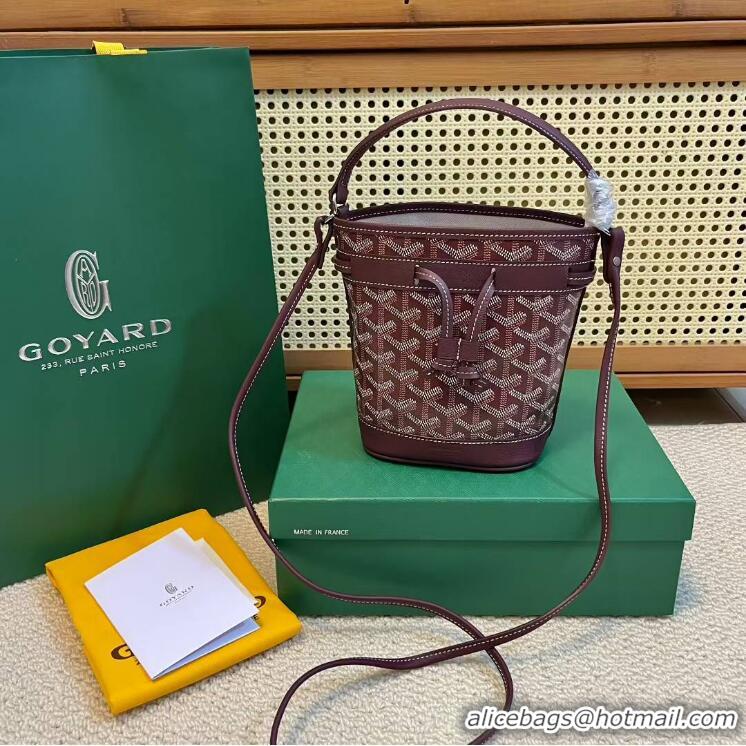 Popular Style Goyard Original Petit Flot Mini Bucket Bag G8716 Burgundy