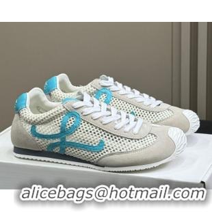 Top Design Loewe Ballet Runner 2.0 Sneakers in Mesh and Suede White/Blue 50605078