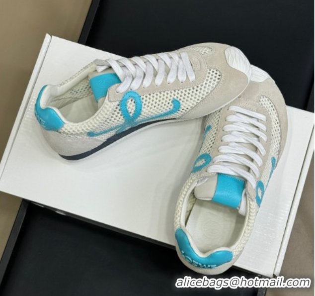 Top Design Loewe Ballet Runner 2.0 Sneakers in Mesh and Suede White/Blue 50605078