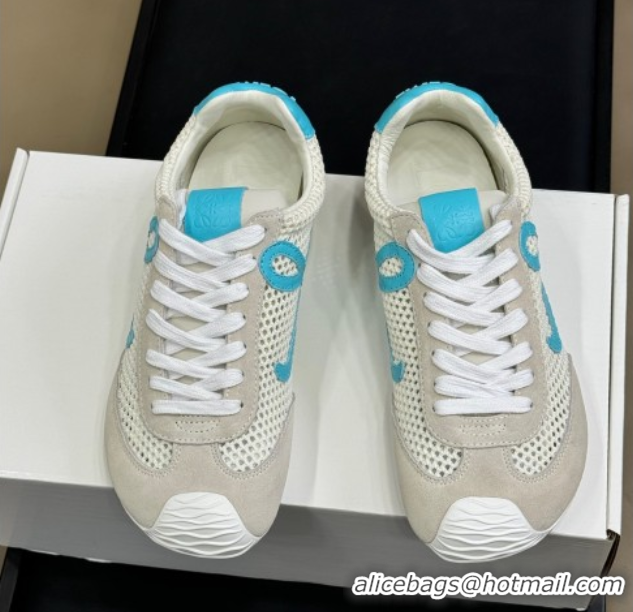 Top Design Loewe Ballet Runner 2.0 Sneakers in Mesh and Suede White/Blue 50605078