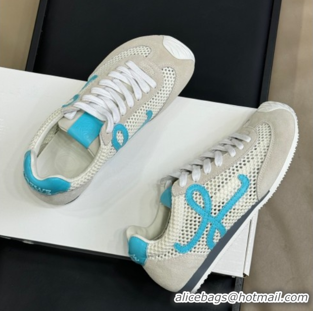 Top Design Loewe Ballet Runner 2.0 Sneakers in Mesh and Suede White/Blue 50605078