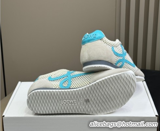 Top Design Loewe Ballet Runner 2.0 Sneakers in Mesh and Suede White/Blue 50605078
