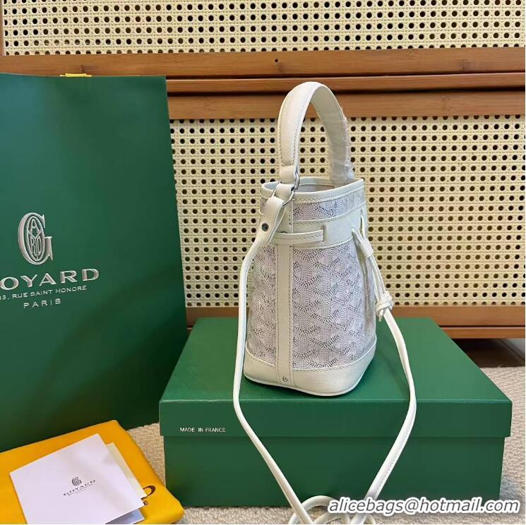 Inexpensive Goyard Original Petit Flot Mini Bucket Bag G8716 White