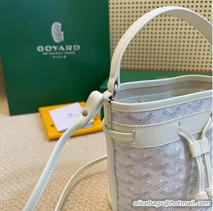 Inexpensive Goyard Original Petit Flot Mini Bucket Bag G8716 White