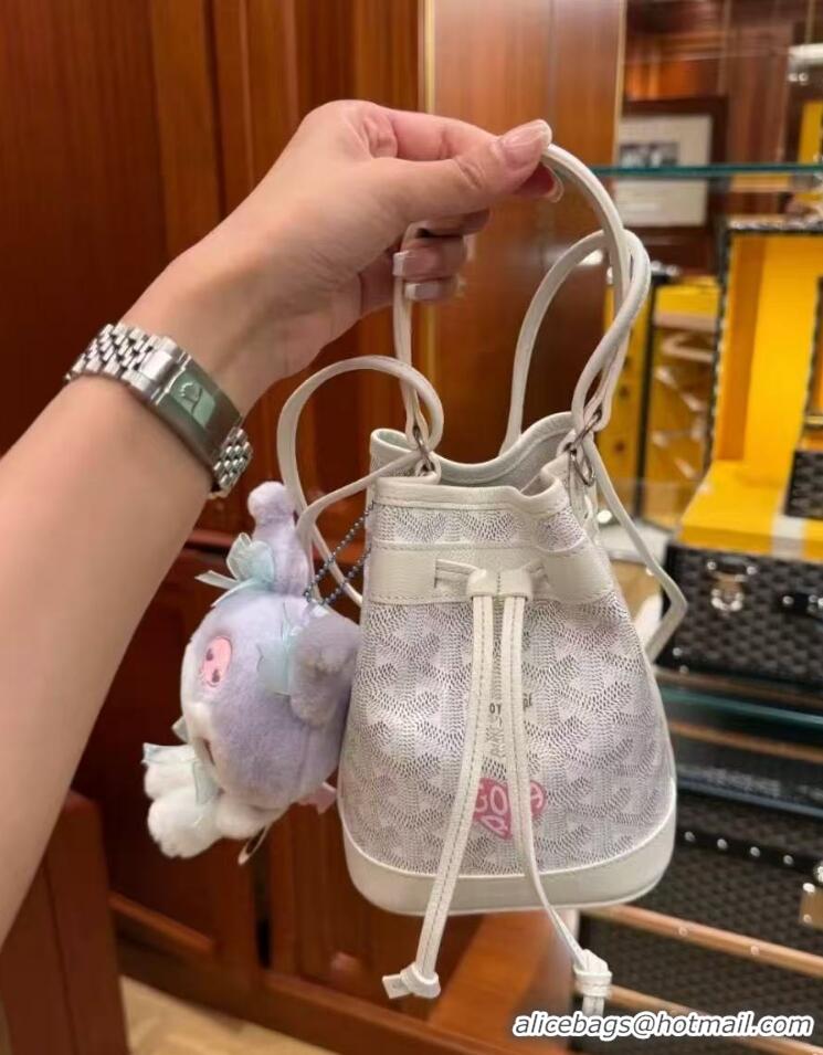Inexpensive Goyard Original Petit Flot Mini Bucket Bag G8716 White