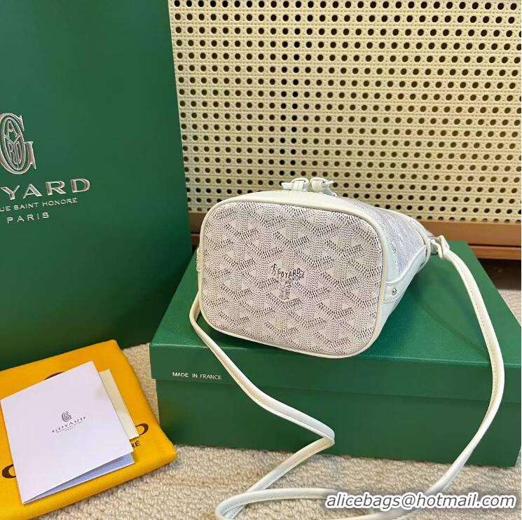 Inexpensive Goyard Original Petit Flot Mini Bucket Bag G8716 White