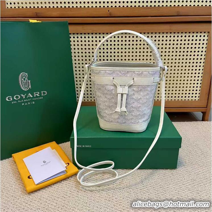 Inexpensive Goyard Original Petit Flot Mini Bucket Bag G8716 White