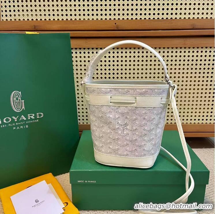 Inexpensive Goyard Original Petit Flot Mini Bucket Bag G8716 White