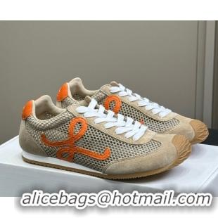 Best Product Loewe Ballet Runner 2.0 Sneakers in Mesh and Suede Beige/Orange 50605079