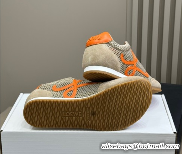 Best Product Loewe Ballet Runner 2.0 Sneakers in Mesh and Suede Beige/Orange 50605079