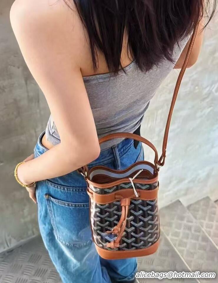 Good Taste Goyard Original Petit Flot Mini Bucket Bag G8716 Black And Tan