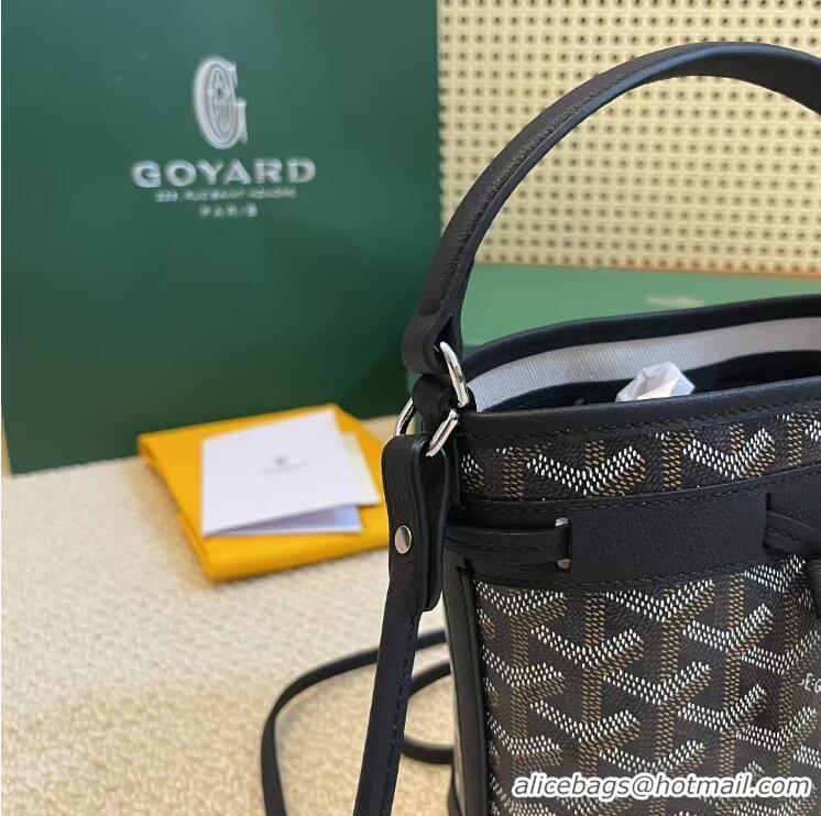 Luxury Cheap Goyard Original Petit Flot Mini Bucket Bag G8716 Black