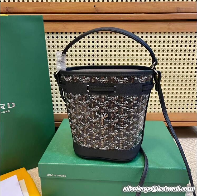 Luxury Cheap Goyard Original Petit Flot Mini Bucket Bag G8716 Black