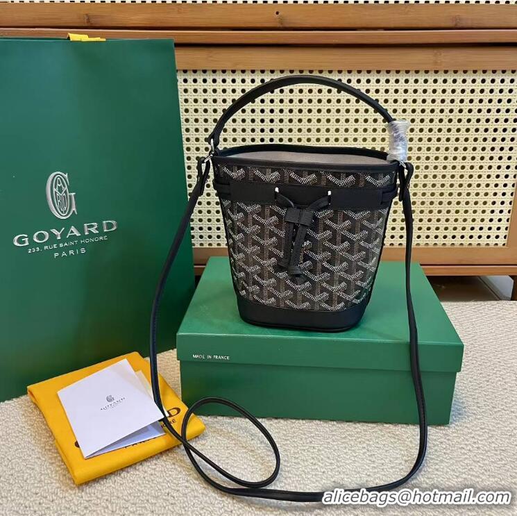 Luxury Cheap Goyard Original Petit Flot Mini Bucket Bag G8716 Black