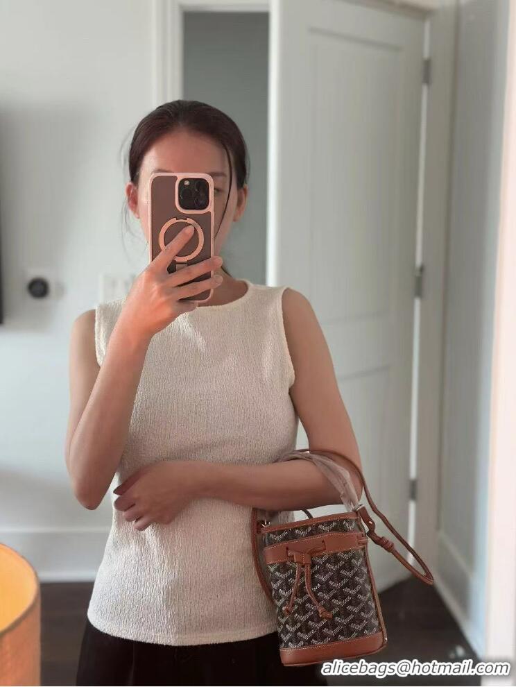 Luxury Cheap Goyard Original Petit Flot Mini Bucket Bag G8716 Black