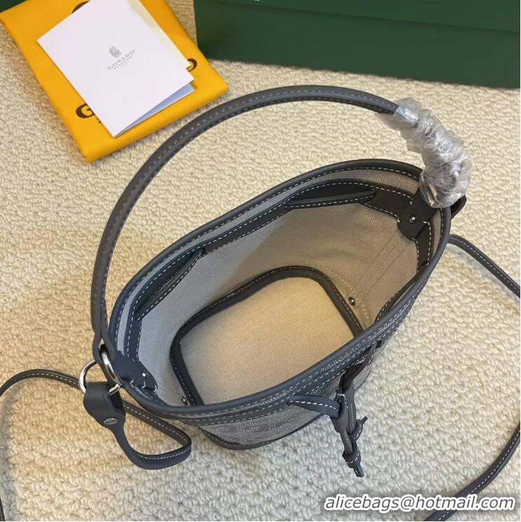 Grade Quality Goyard Original Petit Flot Mini Bucket Bag G8716 Dark Grey