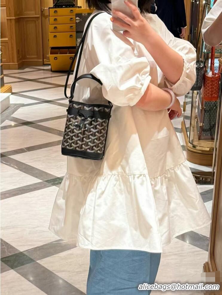 Grade Quality Goyard Original Petit Flot Mini Bucket Bag G8716 Dark Grey