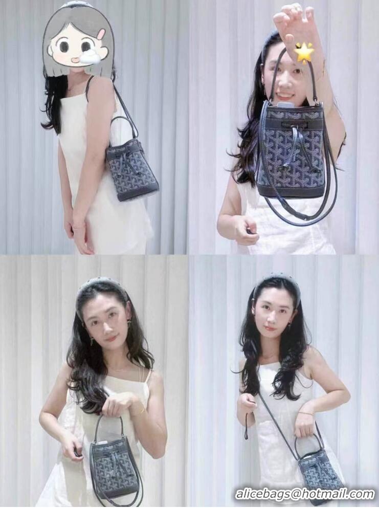 Grade Quality Goyard Original Petit Flot Mini Bucket Bag G8716 Dark Grey