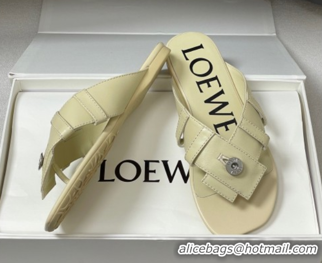 Best Grade Loewe Toy Panta Toe post thong sandal in lambskin White 50605081