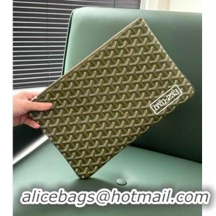 Reasonable Price Goyard Original Senat MM Pouch iPad Bag 1061 Avocado Green