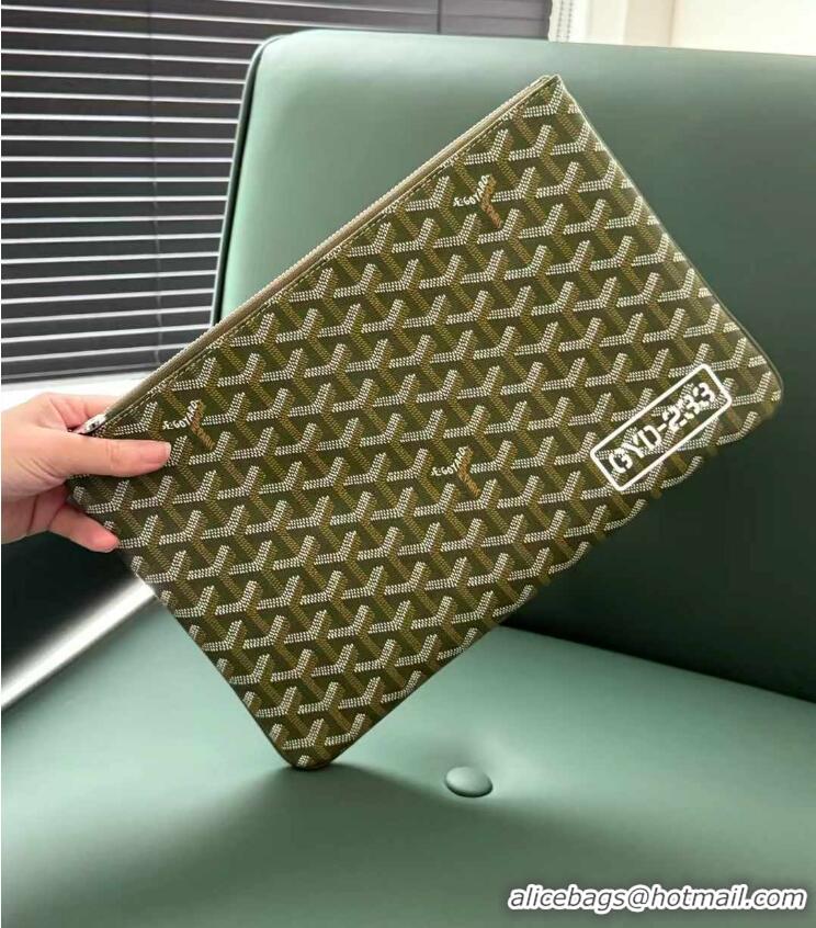 Reasonable Price Goyard Original Senat MM Pouch iPad Bag 1061 Avocado Green