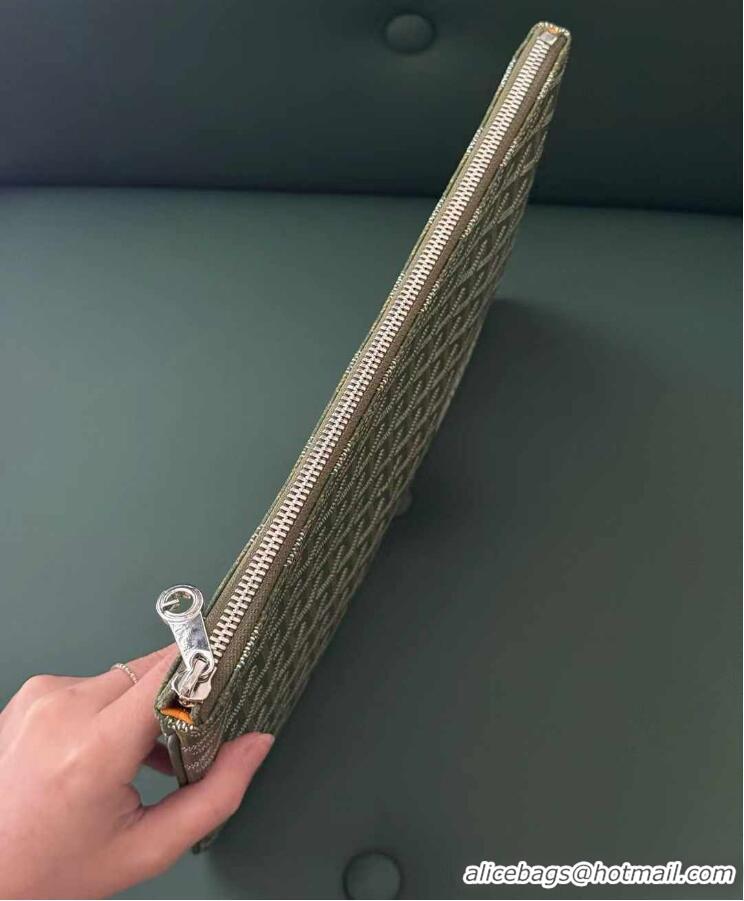 Reasonable Price Goyard Original Senat MM Pouch iPad Bag 1061 Avocado Green