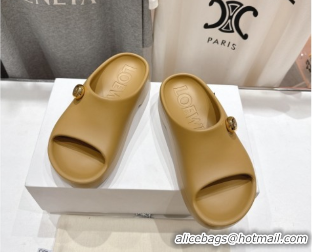 Durable Loewe Foam Rubber Pebble slides sandal Beige 0605104