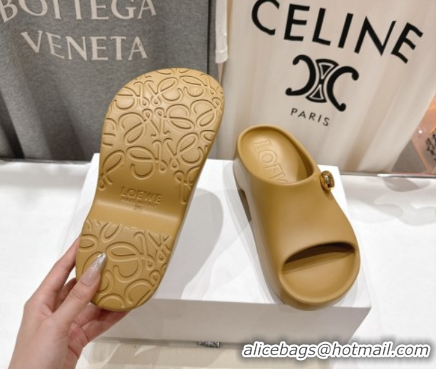Durable Loewe Foam Rubber Pebble slides sandal Beige 0605104