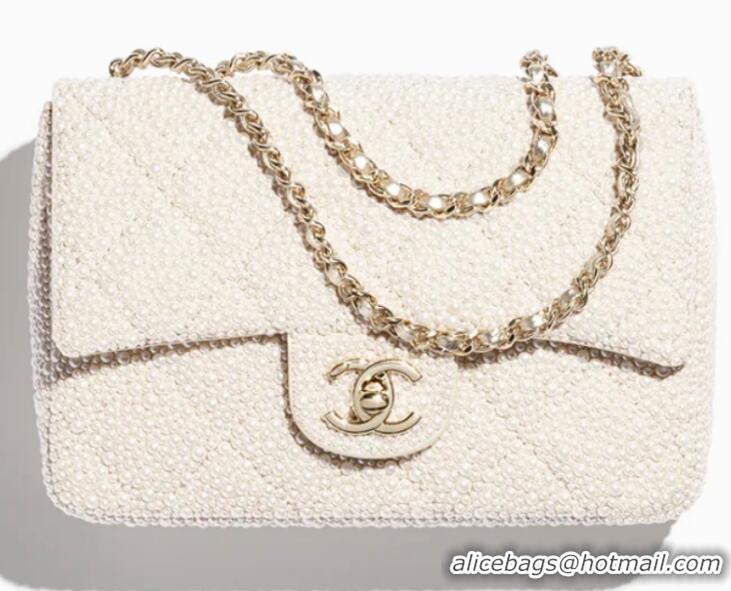 Buy Cheap Chanel Evening Bag Imitation Pearls AS4297 White/Gold Spring-Summer 2025