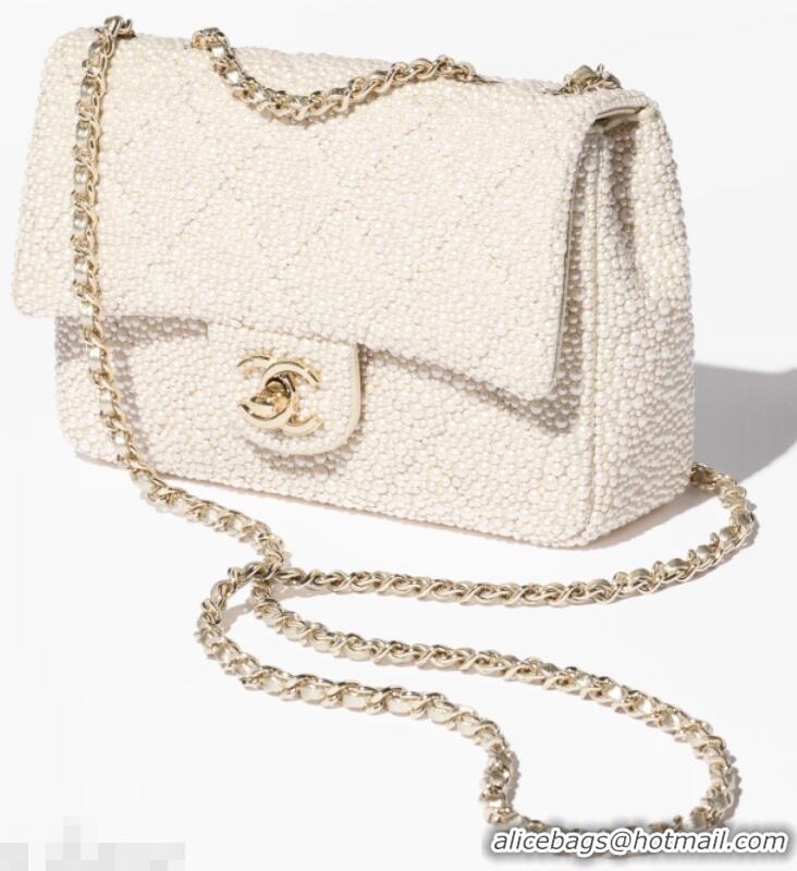 Buy Cheap Chanel Evening Bag Imitation Pearls AS4297 White/Gold Spring-Summer 2025
