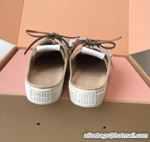 Good Quality Miu Miu Washed Denim Sneaker Mules Grey 5E384E