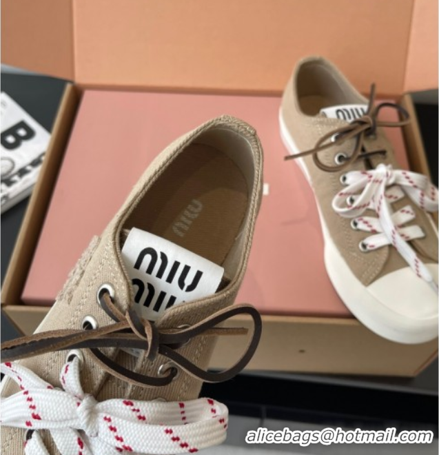 Classic Hot Miu Miu Washed Denim Low-top Sneakers Grey 2025 5E384E
