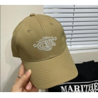 Top Design Celine Canvas Baseball Hat CE051401 Beige 2025