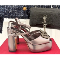 Best Price Valentino Strass VLogo Signature Platform Sandals 11cm in Metallic Leather Bronze 2025 VLTN111802