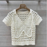 Pretty Style Dior Miss Dior Butterfly Knit Top 0515 White 2025