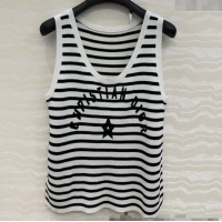 Trendy Design Dior Linen Blend Striped Vest 0515 Black/White 2025