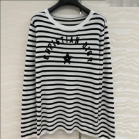 Top Grade Dior Linen Blend Striped T-Shirt 0515 Black/White 2025