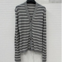 Top Quality Dior Linen Striped Cardigans 0515 Grey 2025