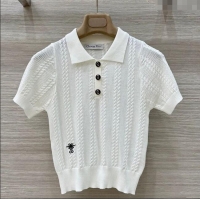 Affordable Price Dior Knit Polo Top 0515 White 2025