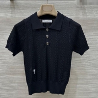 Top Grade Dior Knit Polo Top 0515 Black 2025
