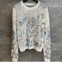 ​Super Quality Dior Embroidered Sweater 0515 White 2025